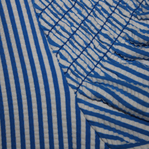 Talbots NEW $119 Sz M Royal Blue White Striped Textured Polyester Nylon Dress