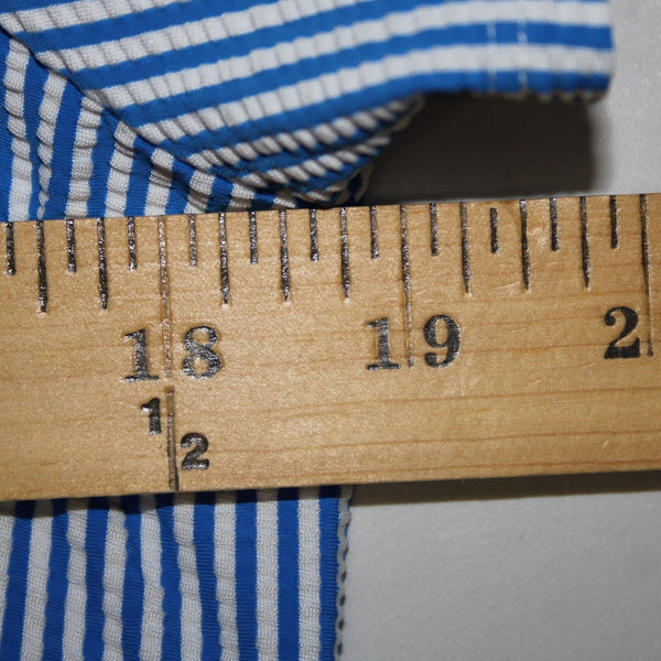 Talbots NEW $119 Sz M Royal Blue White Striped Textured Polyester Nylon Dress