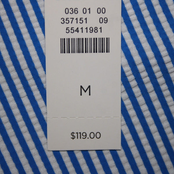 Talbots NEW $119 Sz M Royal Blue White Striped Textured Polyester Nylon Dress