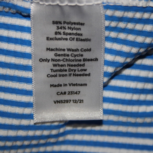 Talbots NEW $119 Sz M Royal Blue White Striped Textured Polyester Nylon Dress