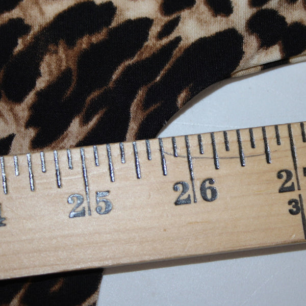 Joseph Ribkoff Top Sz 16 Black Brown Animal Prnt Drawstring Neck Hi Low Poly Top