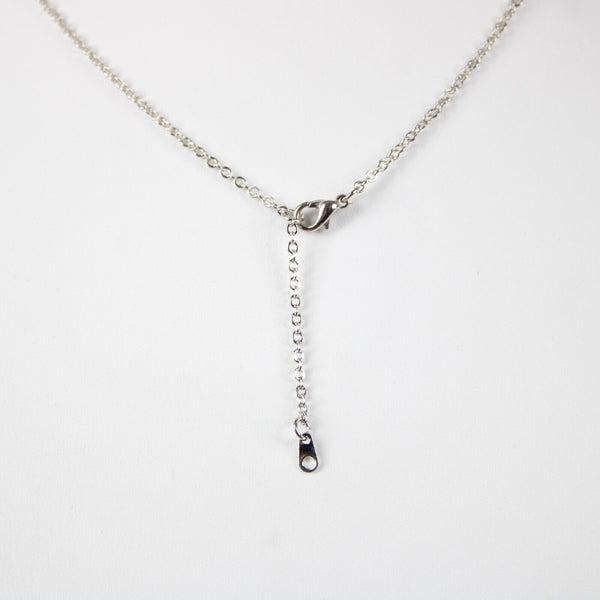 WHATEVER NEW Name Silvertone Rhinestone 14.5"w 4.5" Multi Ring Extender Necklace