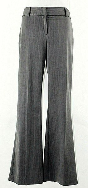 Alfani Sz 8 x 33 Gray Pinstripe Poly Rayon Blend Unlined Bootcut Trouser Pant
