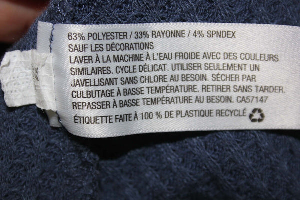 Mossimo Sz XS Blue LS Lace Back Poly Rayon Spandex Knit Top