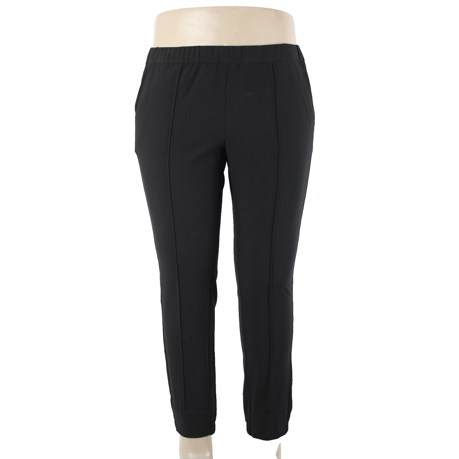 Brochu Walker Sz 14 x 28 Black Ponte Creased Stretch Poly Spandex Ankle Pant