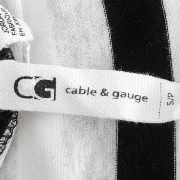 Cable Gauge Sz S Black White Stripe Strappy Back Viscose Spandex Knit Top