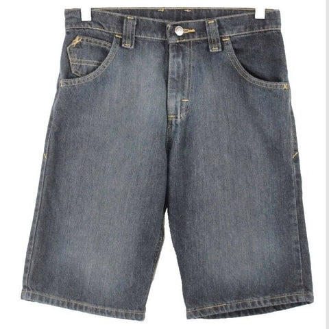 Wrangler Sz 14R X 10 Navy Blue Cotton Blend Denim Adjustable Waist Shorts