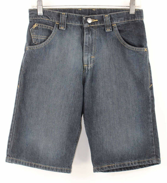 Wrangler Sz 14R X 10 Navy Blue Cotton Blend Denim Adjustable Waist Shorts