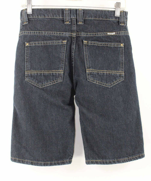 Wrangler Sz 14R X 10 Navy Blue Cotton Blend Denim Adjustable Waist Shorts