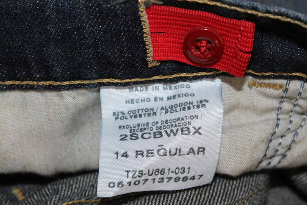 Wrangler Sz 14R X 10 Navy Blue Cotton Blend Denim Adjustable Waist Shorts