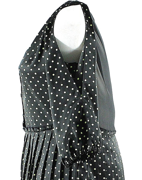 Princess Vera Wang Sz 5 Black Lime Sheer Back Cold Shoulder Polyester Dress