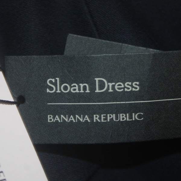 Banana Republic Dress NEW Sloan Sz 4 Petite Preppy Navy Blue Cotton Spandex