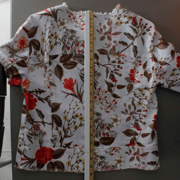 Ellen Tracy Sz 6 Lt Blue Pink Floral Buttons Cotton Elastane Jacket