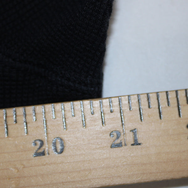 LNA Sz M Black Thermal Textured Distressed 3/4 Sleeve Cotton Blend Crew Neck Top
