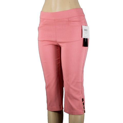 89th Madison NEW $48 Sz S x 17 Peach Spritzer Pink Pull On Pockets Rayon Capri