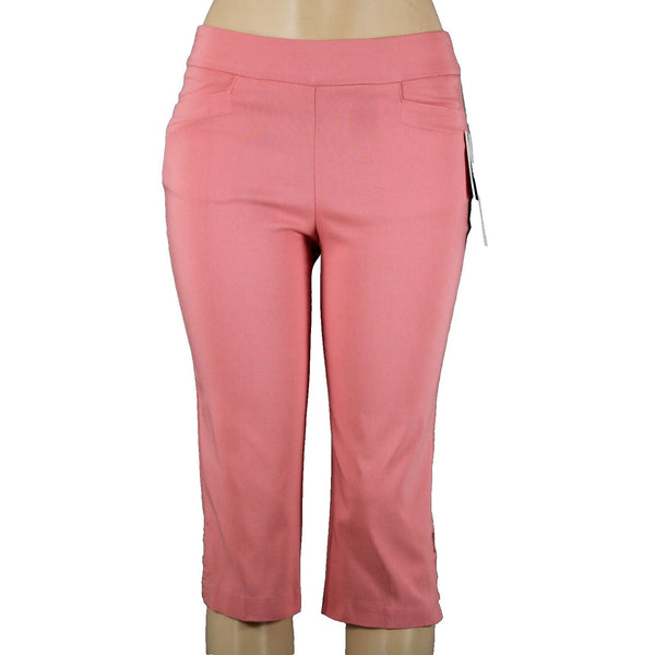 89th Madison NEW $48 Sz S x 17 Peach Spritzer Pink Pull On Pockets Rayon Capri