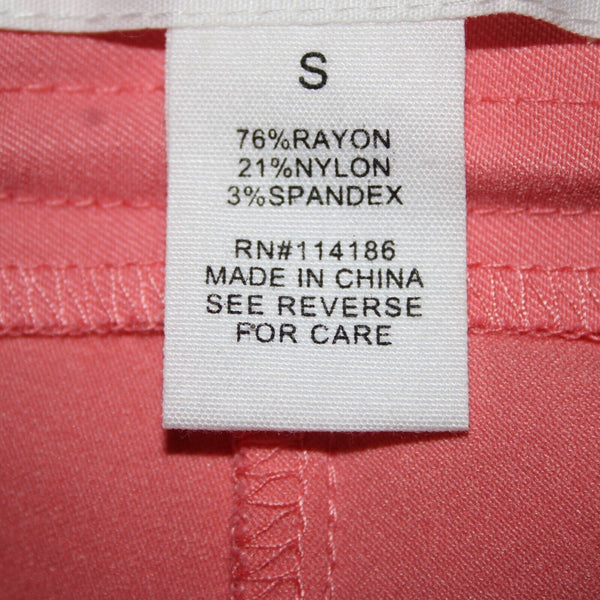 89th Madison NEW $48 Sz S x 17 Peach Spritzer Pink Pull On Pockets Rayon Capri