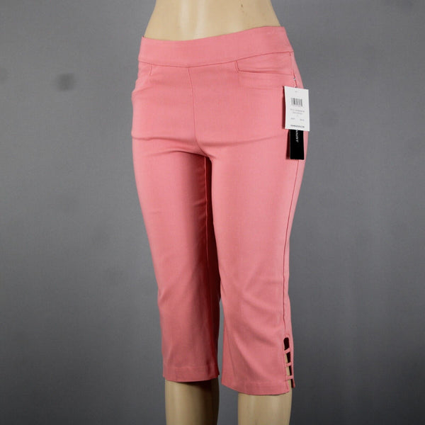 89th Madison NEW $48 Sz S x 17 Peach Spritzer Pink Pull On Pockets Rayon Capri