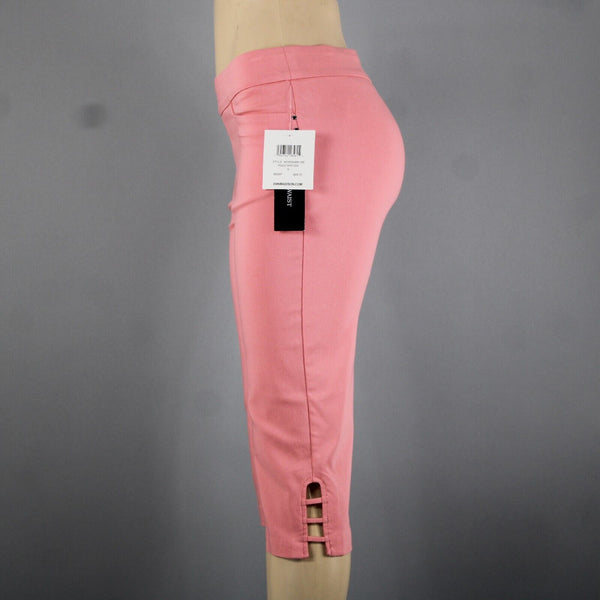 89th Madison NEW $48 Sz S x 17 Peach Spritzer Pink Pull On Pockets Rayon Capri