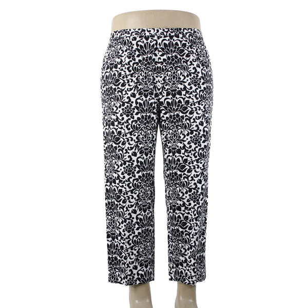 Saks Fifth Ave NEW $190 Sport Sz 16 x 26 Black White Cotton Spandex Pant