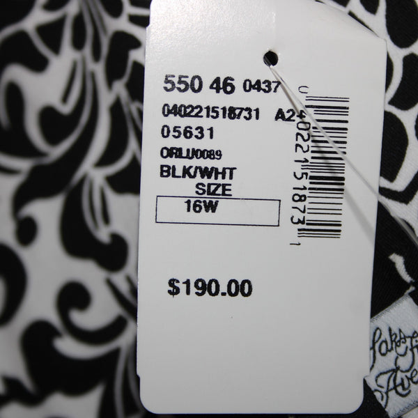 Saks Fifth Ave NEW $190 Sport Sz 16 x 26 Black White Cotton Spandex Pant