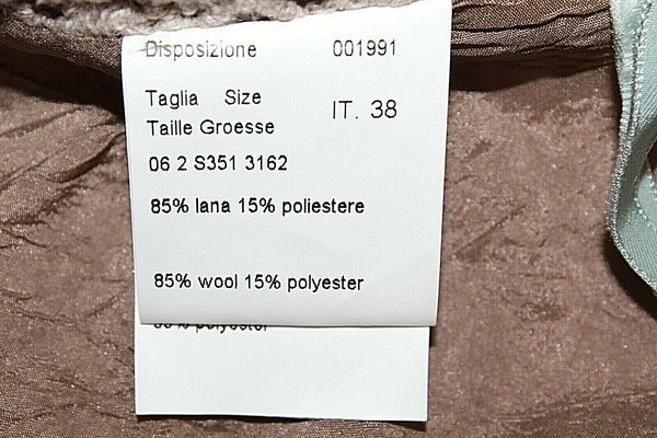 Piazza Sempione NEW $245 Sz 4 Taupe A Line Lace Overlay Wool Polyester Skirt