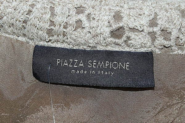 Piazza Sempione NEW $245 Sz 4 Taupe A Line Lace Overlay Wool Polyester Skirt