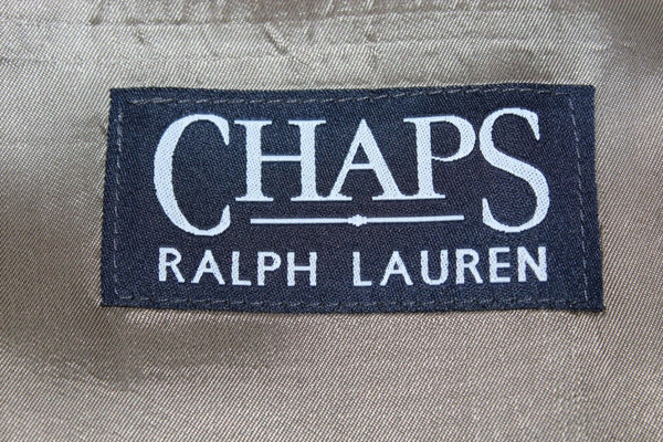 Ralph Lauren Chaps Sz 40R Tan Olive Plaid Pleated Silk Blend Blazer Jacket