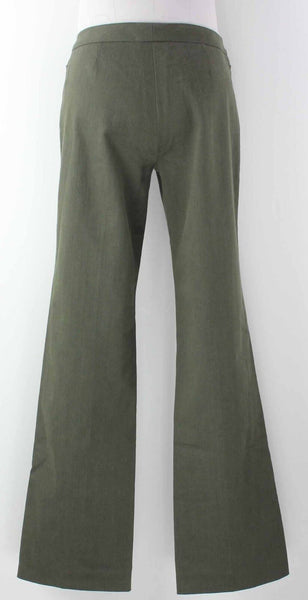 Worth NEW Sz 8 x 34"  Olive Green Flat Front Zip Pocket Cotton Blend Pant