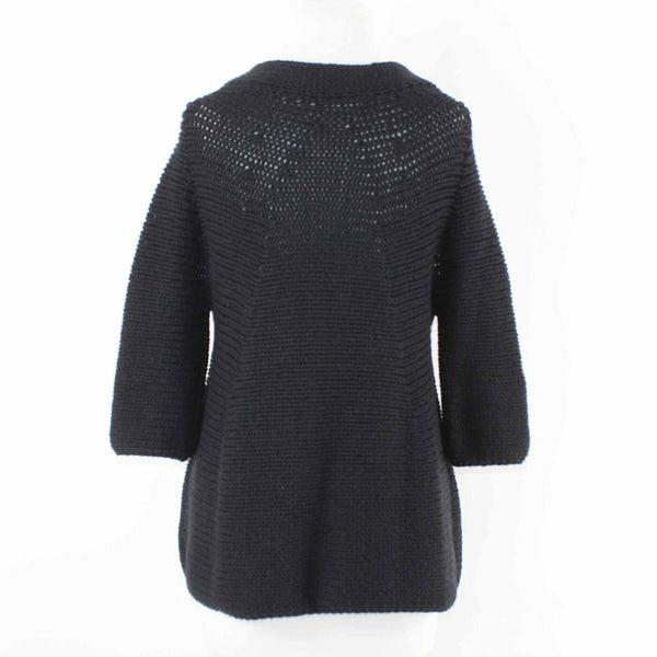 Vince Sz M Black Knitted Button Up Wool Polyamide Cardigan Sweater
