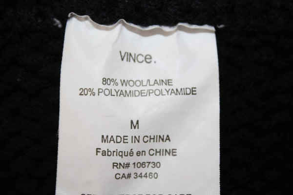 Vince Sz M Black Knitted Button Up Wool Polyamide Cardigan Sweater
