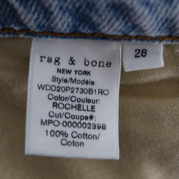 Rag & Bone NEW $255 Sz 28 x 30 Chambray Distressed Rip Knee All Cotton Jean