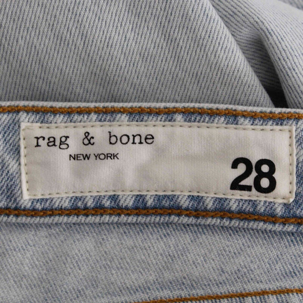 Rag & Bone NEW $255 Sz 28 x 30 Chambray Distressed Rip Knee All Cotton Jean