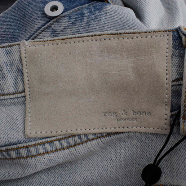 Rag & Bone NEW $255 Sz 28 x 30 Chambray Distressed Rip Knee All Cotton Jean