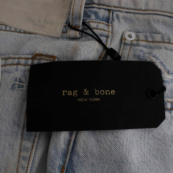 Rag & Bone NEW $255 Sz 28 x 30 Chambray Distressed Rip Knee All Cotton Jean