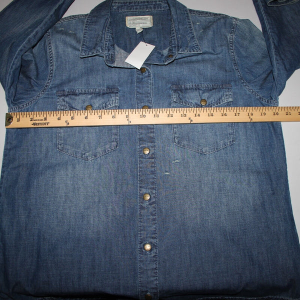 Current Elliott NEW $198 Sz 3 Denim Button Pockets 100% Cotton Jean Jacket