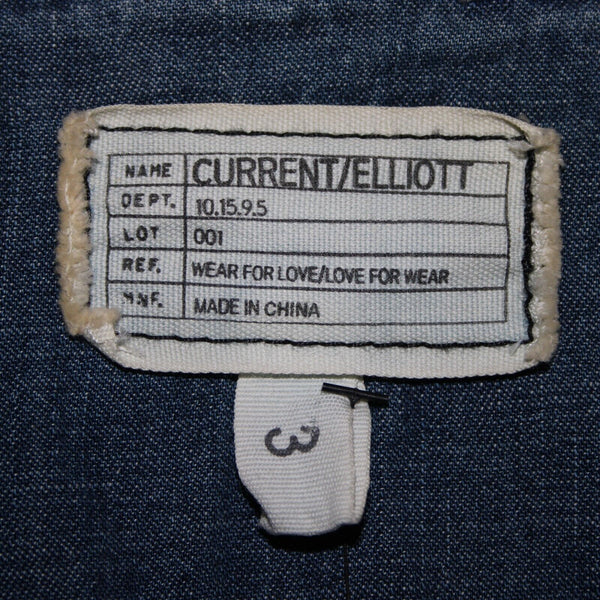 Current Elliott NEW $198 Sz 3 Denim Button Pockets 100% Cotton Jean Jacket