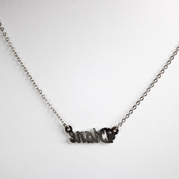 DIANE Name Silvertone Rhinestone 14.5" w 4.5" Multi Ring Ext Necklace