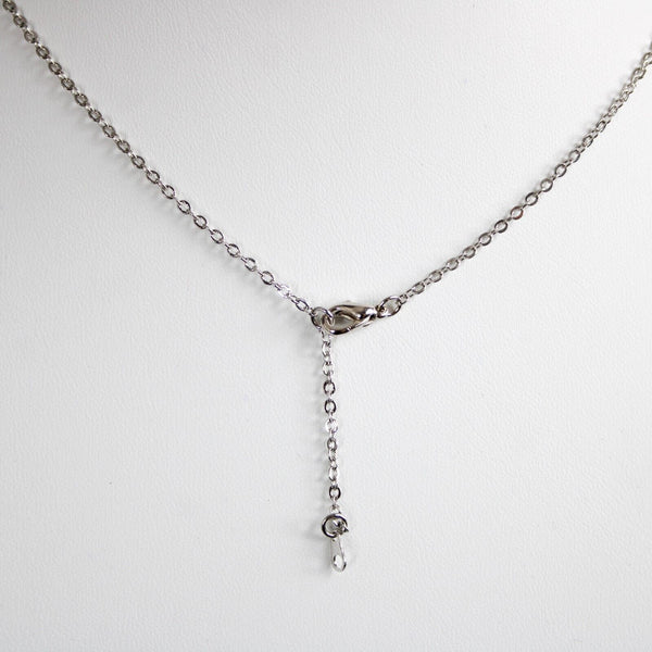 DIANE Name Silvertone Rhinestone 14.5" w 4.5" Multi Ring Ext Necklace