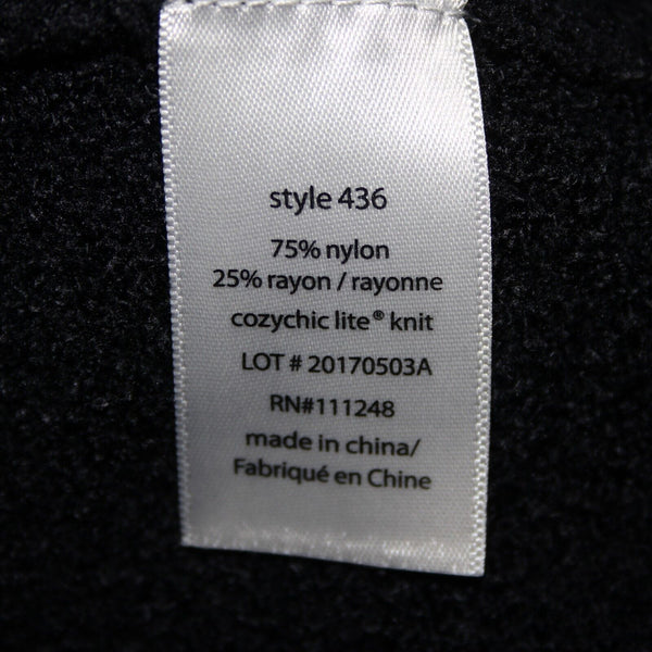 Barefoot Dreams Sz L XL Gray Black Ombre Asymmetrical Nylon Rayon Wrap Sweater