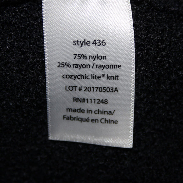 Barefoot Dreams Sz L XL Gray Black Ombre Asymmetrical Nylon Rayon Wrap Sweater