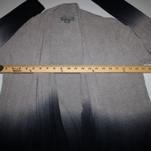 Barefoot Dreams Sz L XL Gray Black Ombre Asymmetrical Nylon Rayon Wrap Sweater