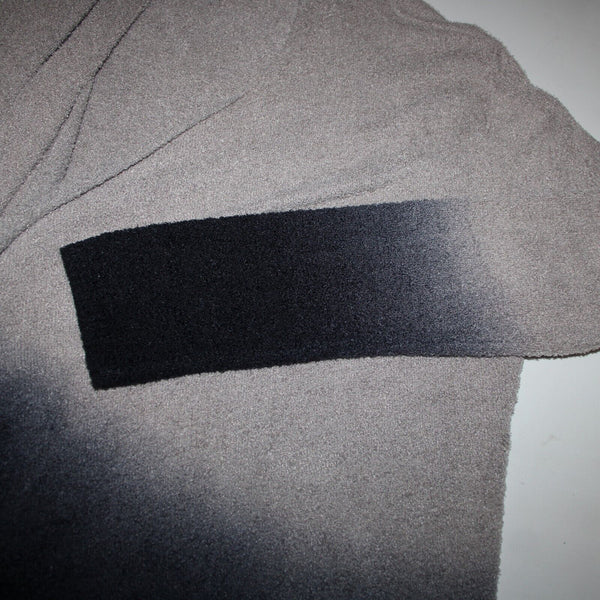Barefoot Dreams Sz L XL Gray Black Ombre Asymmetrical Nylon Rayon Wrap Sweater