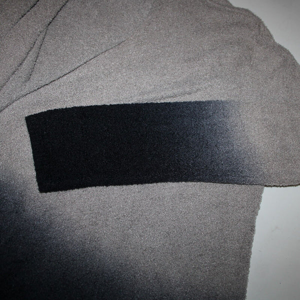 Barefoot Dreams Sz L XL Gray Black Ombre Asymmetrical Nylon Rayon Wrap Sweater