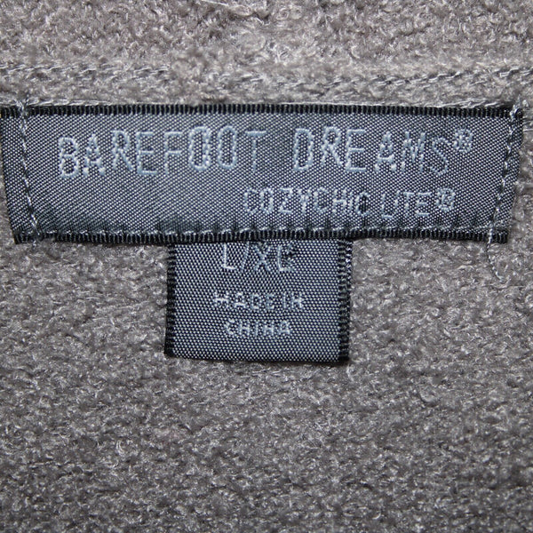 Barefoot Dreams Sz L XL Gray Black Ombre Asymmetrical Nylon Rayon Wrap Sweater