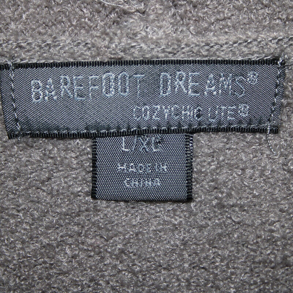 Barefoot Dreams Sz L XL Gray Black Ombre Asymmetrical Nylon Rayon Wrap Sweater