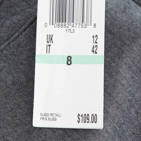 Anne Klein NEW $109 Sz 8 x 33 Black White Antigua Poly Blend Trouser Pant