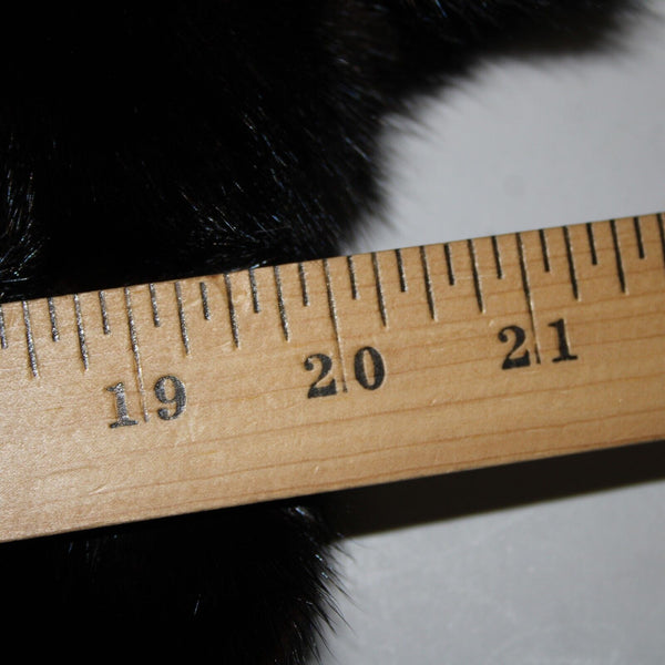 Oleg Cassini Black Mink w Fox Shawl Collar Sleeve Hem Trimmed Luxe Fur Coat