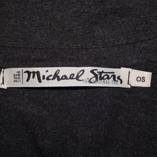 Michael Stars Sz OS Dark Gray Rhinestones V Neck Hi Lo Rayon Polyester Top