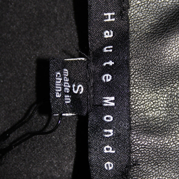 Haute Monde NEW Sz 2 Black Faux Leather 100% Polyester /Polyurethane Skirt